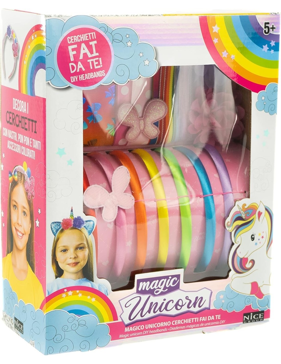 Magic Unicorn Cerchietti Fai da Te, Kit Creazione Headband, Nice Group