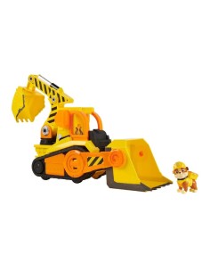 Rubble & Crew, Veicolo Deluxe Bulldozer di Rubble con Luci, Suoni e Personaggio, Giocattolo per Bambini 3+ Anni