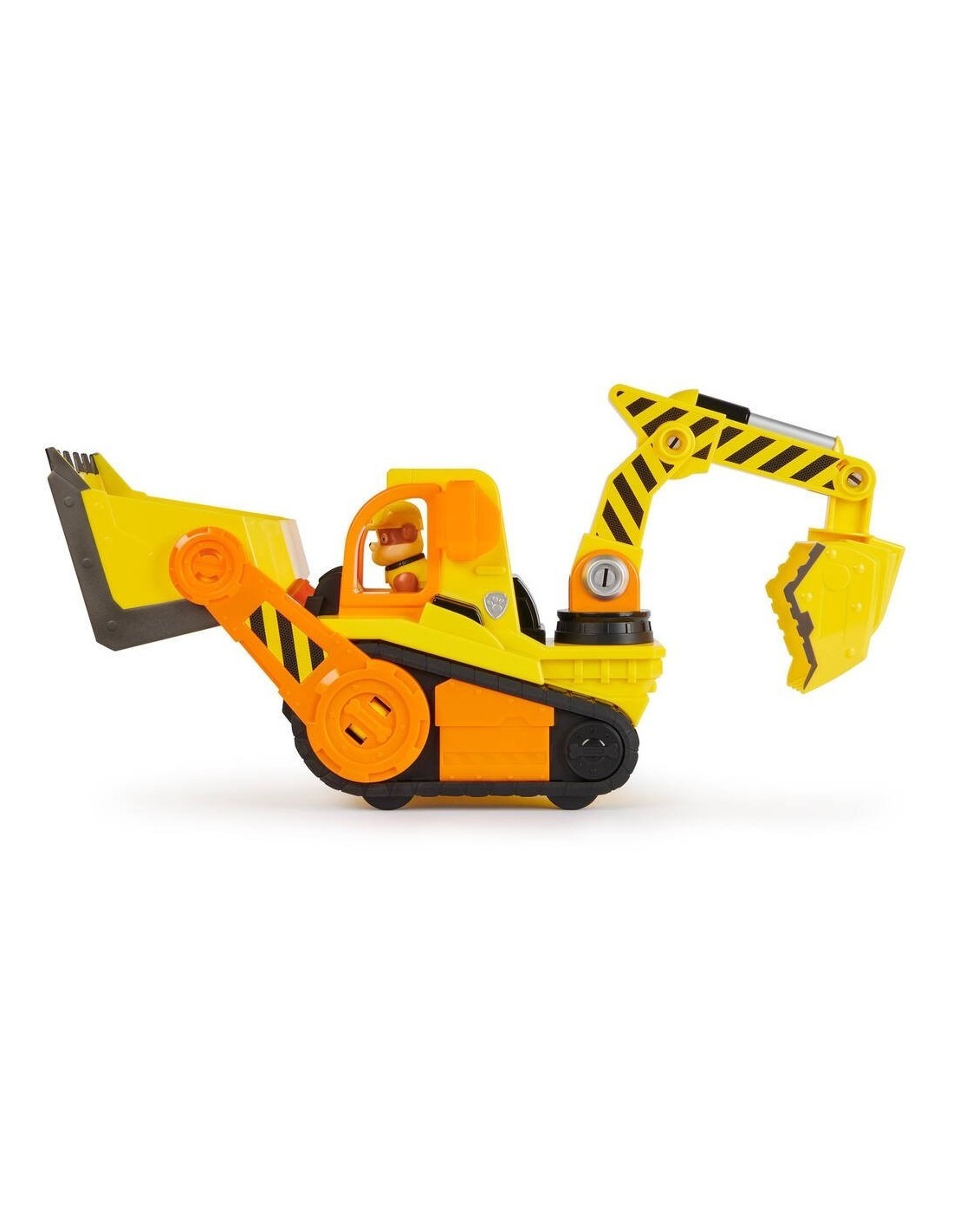Rubble & Crew, Veicolo Deluxe Bulldozer di Rubble con Luci, Suoni e Personaggio, Giocattolo per Bambini 3+ Anni