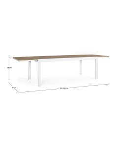TAVOLO 0662970 ELIAS 200/300X95 BIANCO su TreG Ingrosso