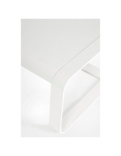 Tavolino Merrigan 105x62 Bianco, Tavolino Moderno in Alluminio Verniciato per Interno ed Esterno