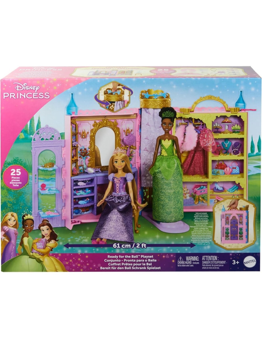 MATTEL DISNEY PRINCESS, GUARDAROBA DA FAVOLA, PLAYSET, 3+ ANNI