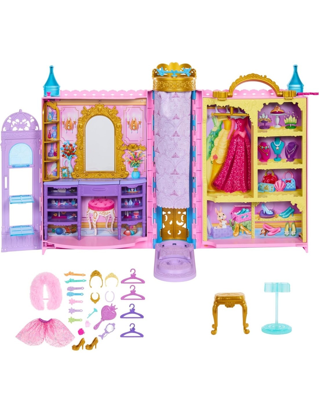 MATTEL DISNEY PRINCESS, GUARDAROBA DA FAVOLA, PLAYSET, 3+ ANNI