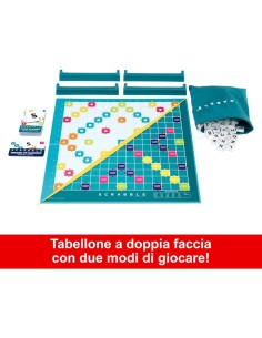 MATTEL GAMES, SCRABBLE, GIOCO DA TAVOLO PAROLE, DOPPIO TABELLONE, 8+ ANNI