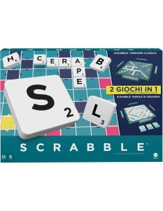 MATTEL GAMES, SCRABBLE, GIOCO DA TAVOLO PAROLE, DOPPIO TABELLONE, 8+ ANNI