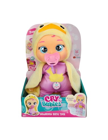 Cry Babies Newborn Bath Time Zoe, bambola che reagisce al bagno, giocattolo per bambini 18 mesi+