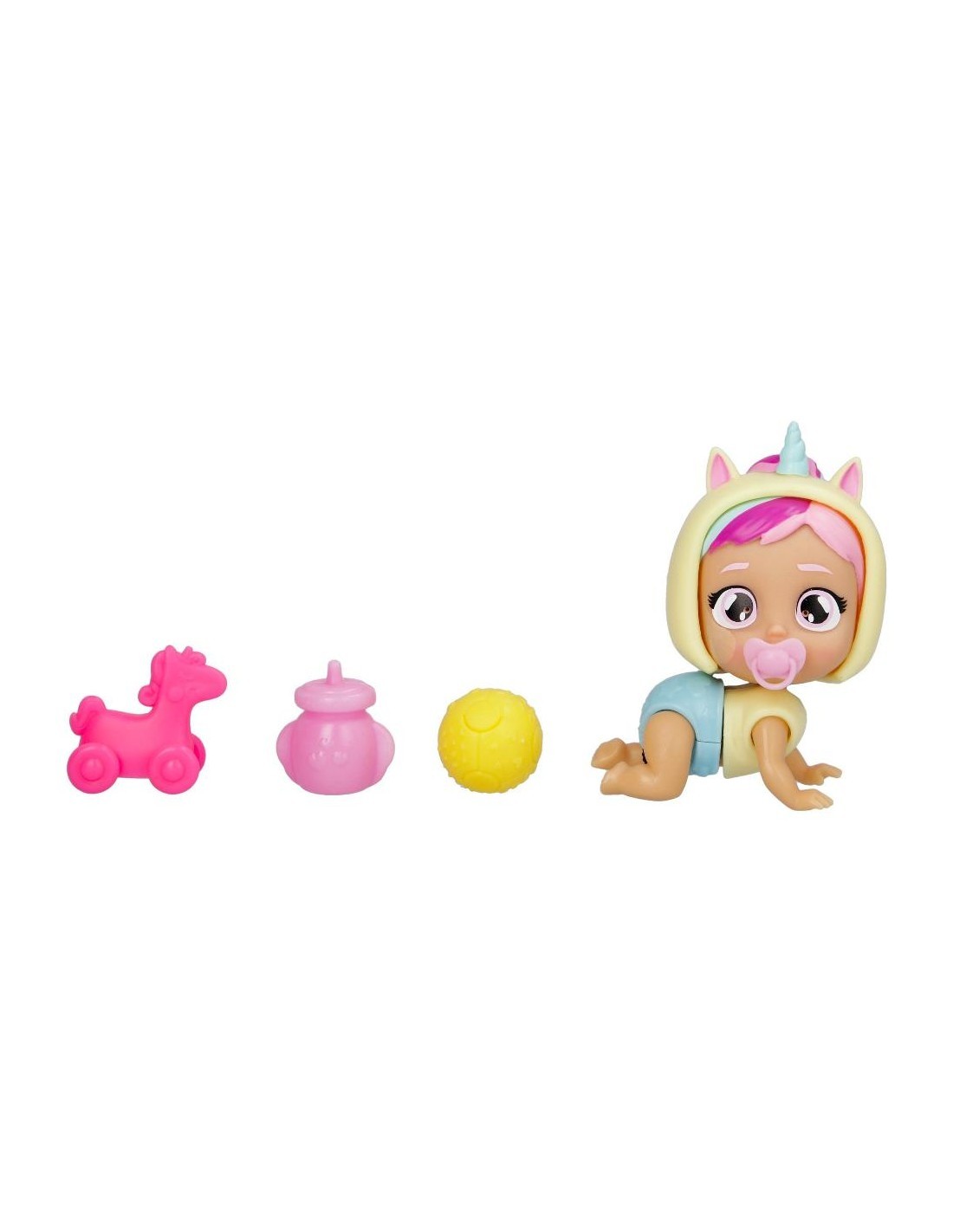 IMC Toys Bambola Bebé Tempo di Gioco 8,5 cm, Spingili e Strisciano, Multicolore, Modelli Assortiti