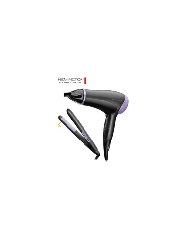 REMINGTON SET PHON 2000W + PIASTRA CAPELLI, NERO/VIOLA, D3016GP
