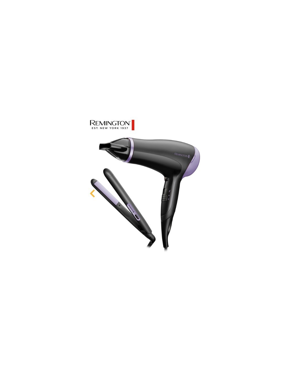 REMINGTON SET PHON 2000W + PIASTRA CAPELLI, NERO/VIOLA, D3016GP