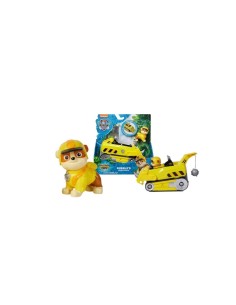 PAW Patrol Jungle Pups, Veicolo Rinoceronte di Rubble, Veicolo Giocattolo con Personaggio Rubble da Collezione