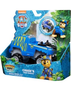 PAW Patrol Jungle Pups, veicolo tigre di Chase, personaggio Chase, lancia proiettili, 3 anni+