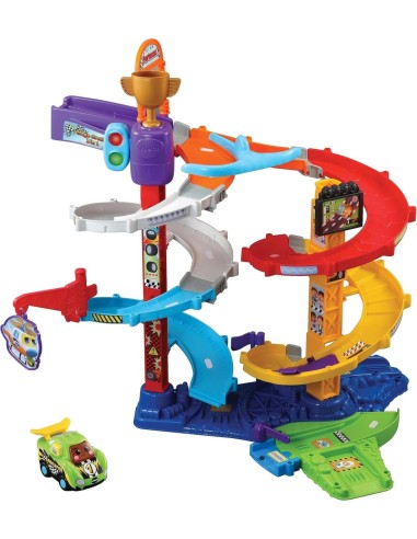 VTech Vroom Vroom Go - Mega Circuito 2 in 1 con Pista a Spirale e 5 Zone Magiche