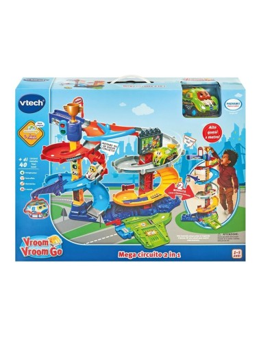 VTech Vroom Vroom Go - Mega Circuito 2 in 1 con Pista a Spirale e 5 Zone Magiche