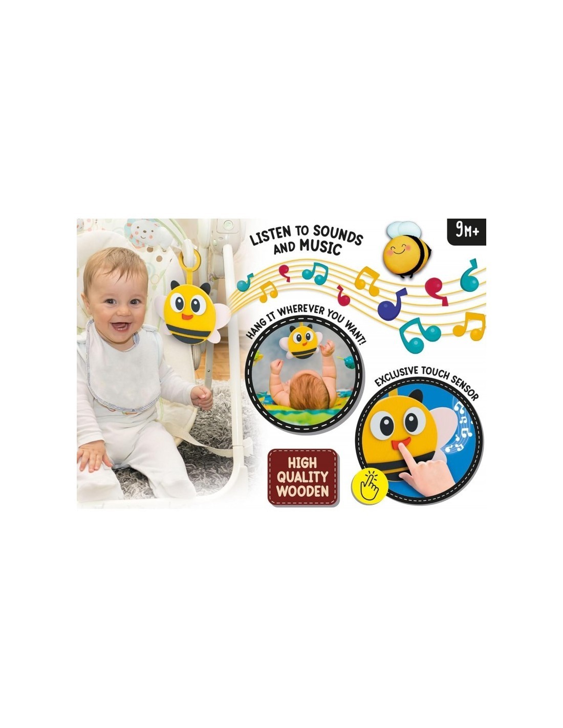 MONTESSORI  APE MUSICHINI BABY, GIOCO EDUCATIVO IN LEGNO