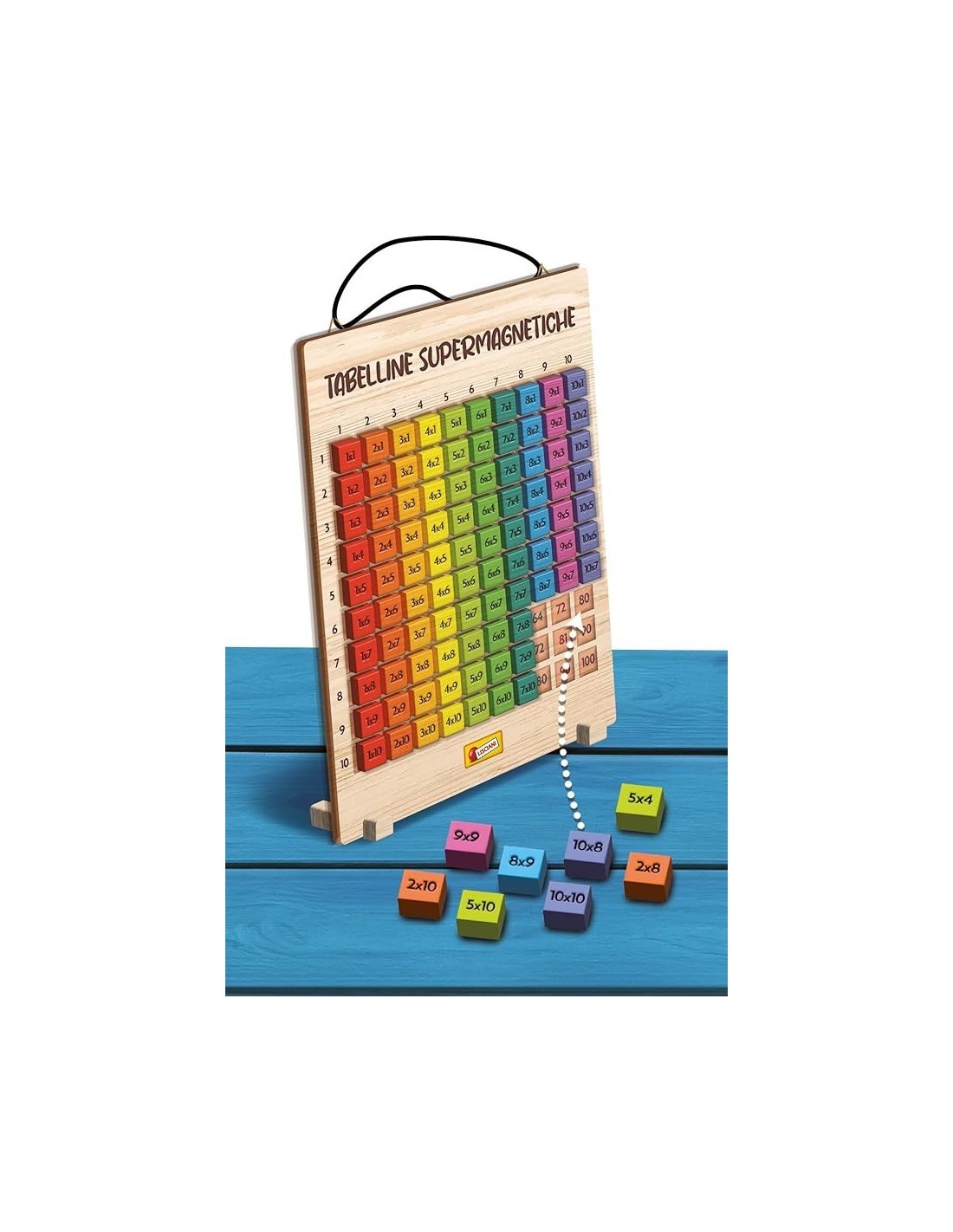 I'm a Genius Tabelline Supermagnetiche - Tavola Pitagorica in Legno per Imparare le Tabelline