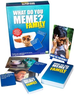 YAS Games What Do You Meme Family, gioco di società per tutta la famiglia, 300 carte didascalia, 65 carte immagine, 1 cavalletto