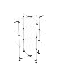 Gimi Stendibiancheria Modular 3, 30m di stenditura, acciaio resistente, design bianco/grigio, compatto, stabile, per interni