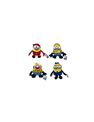Peluche Minions Cattivissimo Me 4, Grandi Giochi MN201000, 28 cm, Super Minions, Avl, Pilota, Morbido e Collezionabile