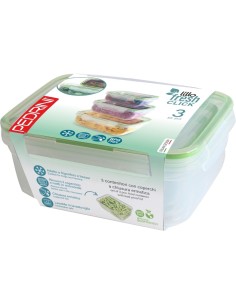 Set 3 Contenitori Rettangolari Pedrini 400/800/1400ML