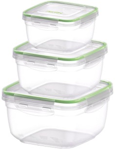 Set 3 Contenitori Quadrati Pedrini 500/900/1500ML