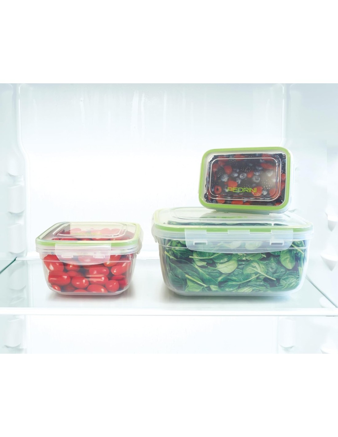 Set 3 Contenitori Quadrati Pedrini 500/900/1500ML
