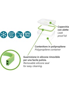 Set 3 Contenitori Quadrati Pedrini 500/900/1500ML