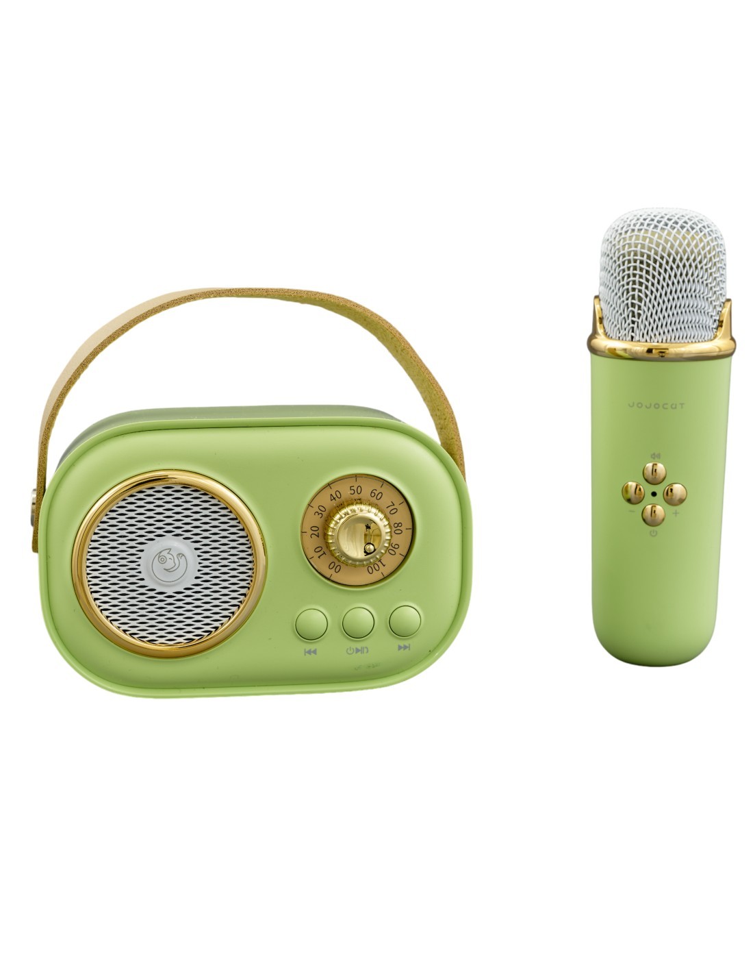 CASSA KARAOKE VINTAGE VERDE CON MICROFONO