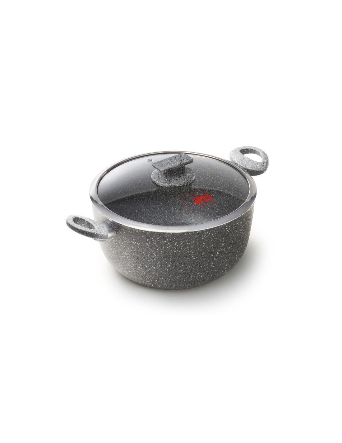 Casseruola Regina di Pietra 20 cm con Coperchio Vetro – Accademia Mugnano Induction