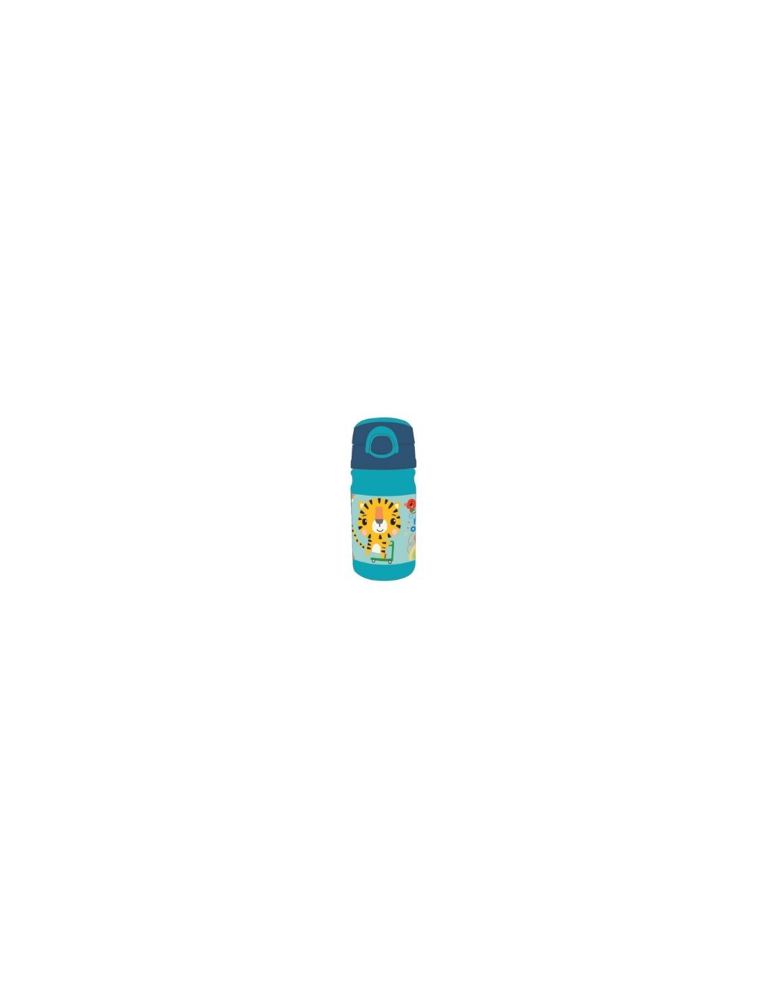 "Bottiglia Tiger Fisher-Price 350 ML, Borraccia per Bambini con Cannuccia, PVC Durevole e Sicuro, Design Allegro di Tigre
