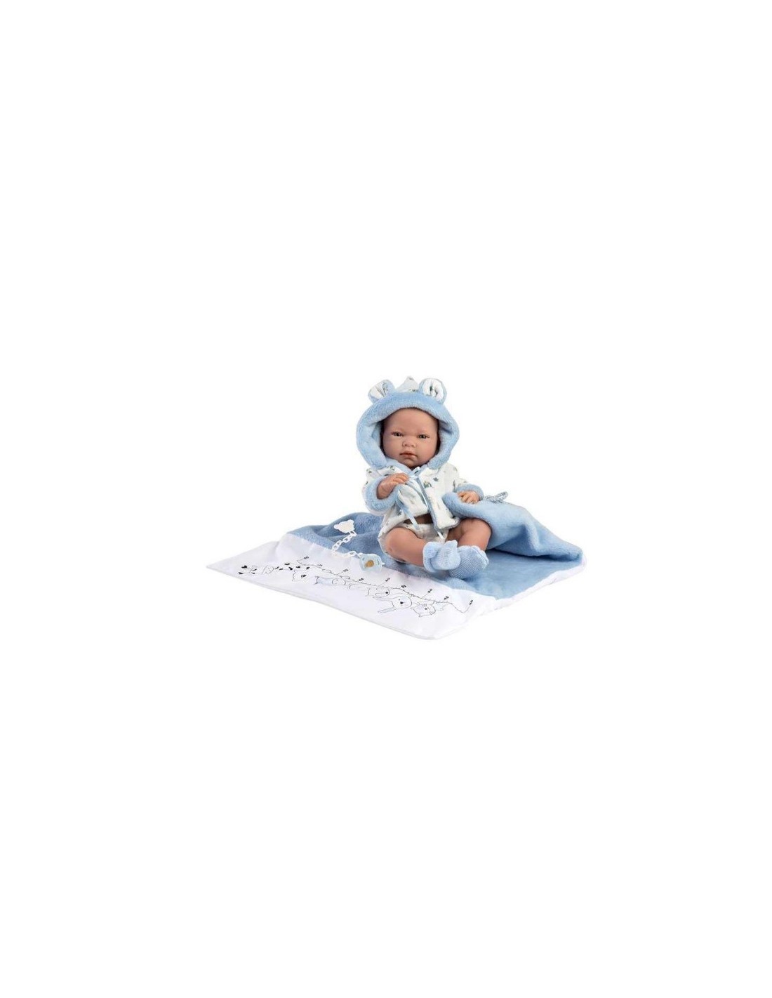 REBORN BAMBOLA LLO73897 NICO 40CM COPERTA CELESTE