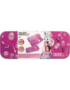 "Create It! Cofanetto Make Up in Latta - Set Trucco per Bambini con Ombretto, Fard, Lucidalabbra e Specchio"