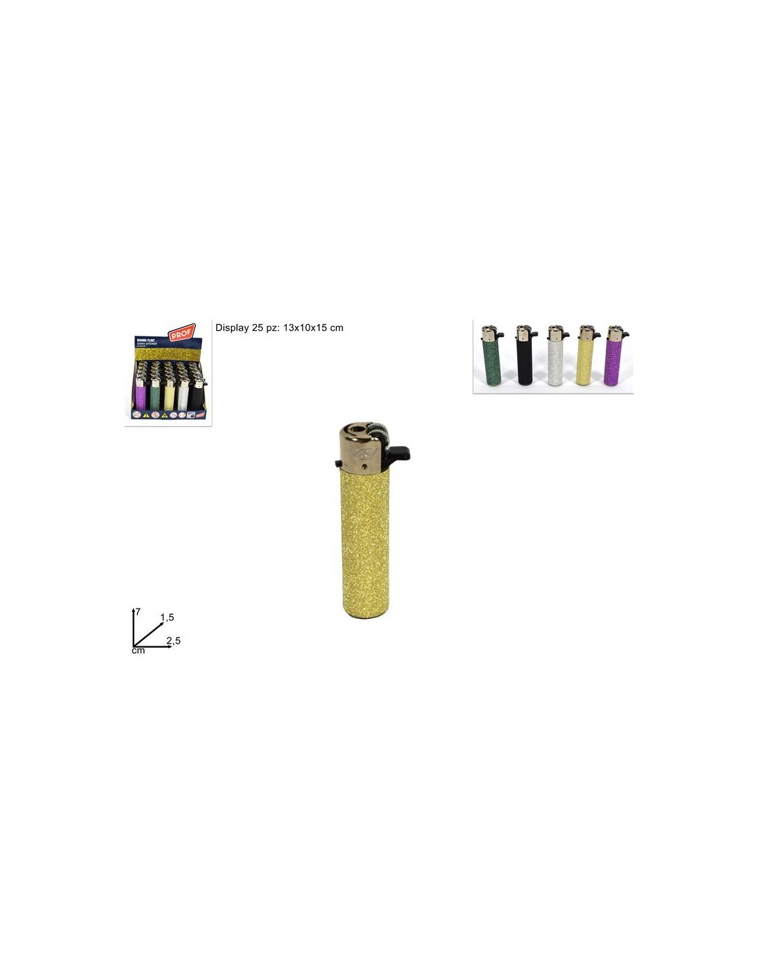 ACCENDINO 200817 PIETRINA USA GETTA GLITTER su TreG Ingrosso