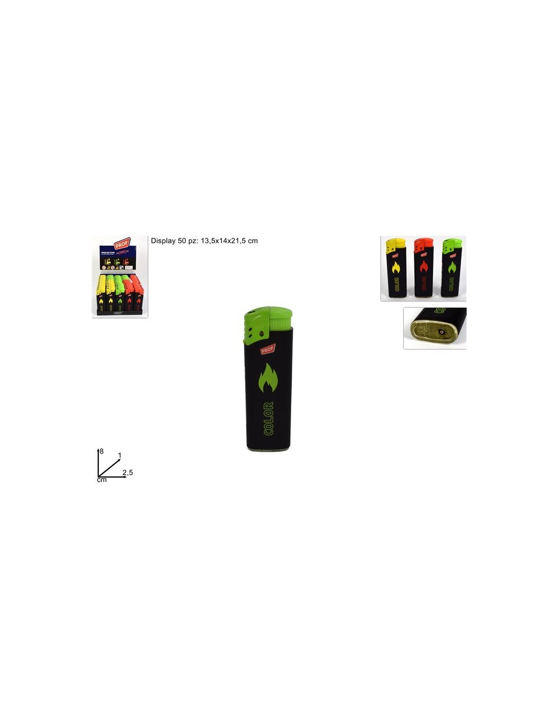 ACCENDINO 18115 ANTIVENTO FIAMMA COLORATA ASS su TreG Ingrosso