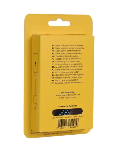 Tekmee Cavo USB Lightning 2A per iPhone Quick Charge 1 Metro Assortito Disponibile in Diversi Colori