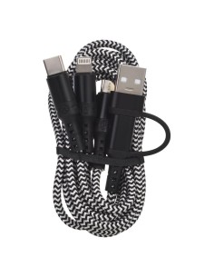 Tekmee Cavo da 1 metro USB TYPE C a 4 uscite rivestito in Nylon, compatibile con smartphone iPhone, Samsung e Android