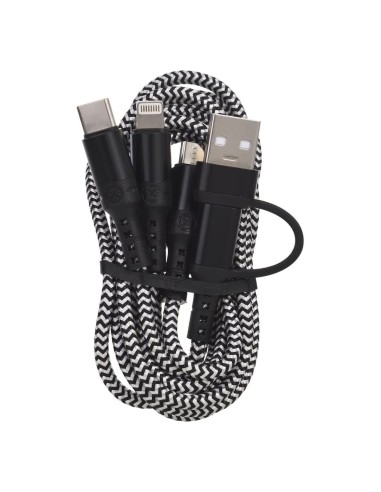 Tekmee Cavo da 1 metro USB TYPE C a 4 uscite rivestito in Nylon, compatibile con smartphone iPhone, Samsung e Android