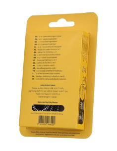 Tekmee Cavo da 1 metro USB TYPE C a 4 uscite rivestito in Nylon, compatibile con smartphone iPhone, Samsung e Android