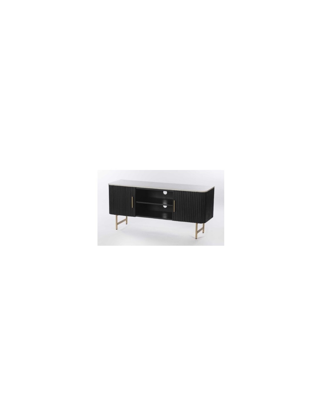 MOBILE LEGNO NERO PIANO MARMO 130X40X60CM VACCHETTI