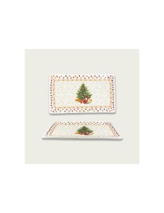 VASSOIO 57083 DECORO NATALIZIO 27X16CM ORO su TreG Ingrosso