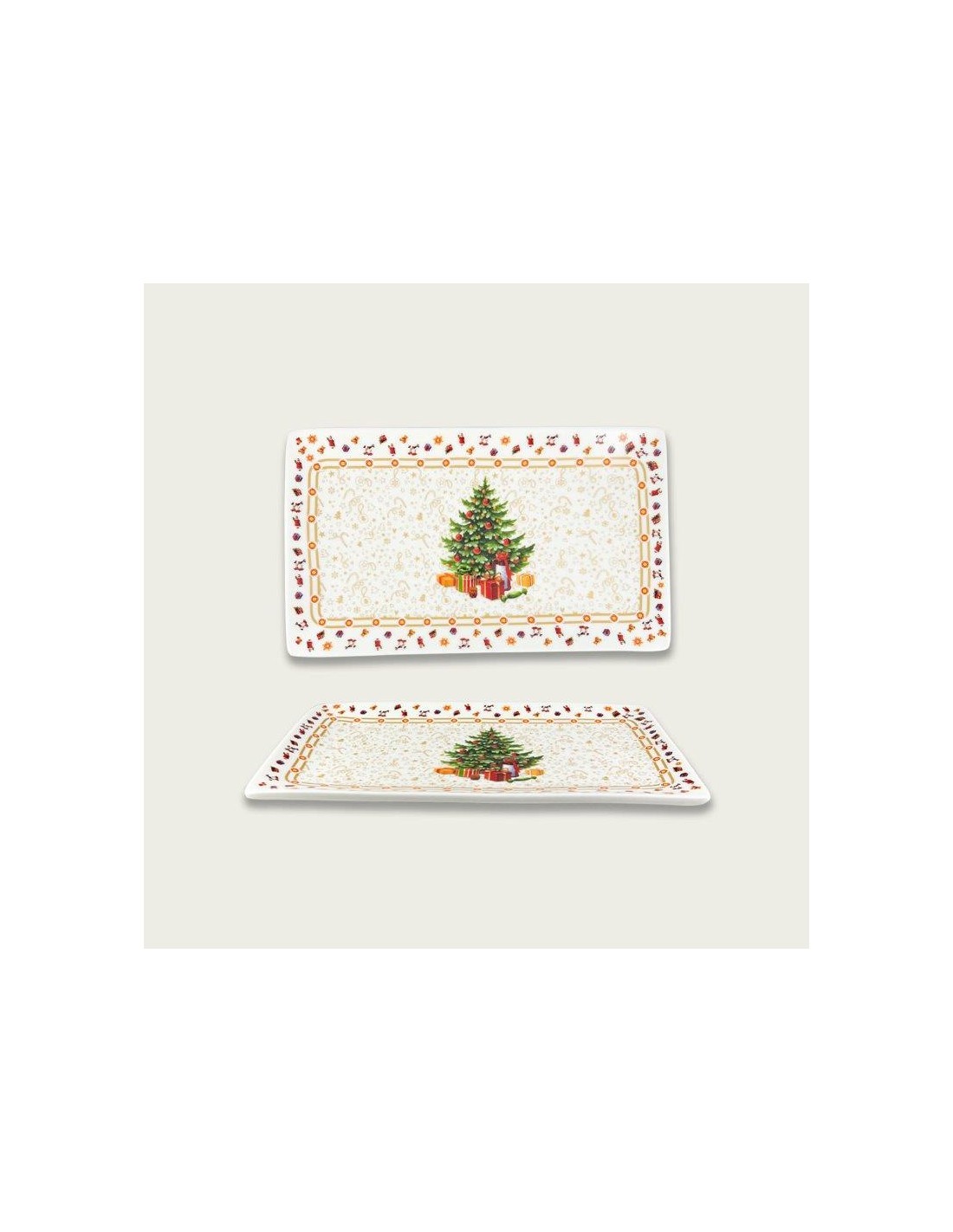 VASSOIO 57083 DECORO NATALIZIO 27X16CM ORO su TreG Ingrosso
