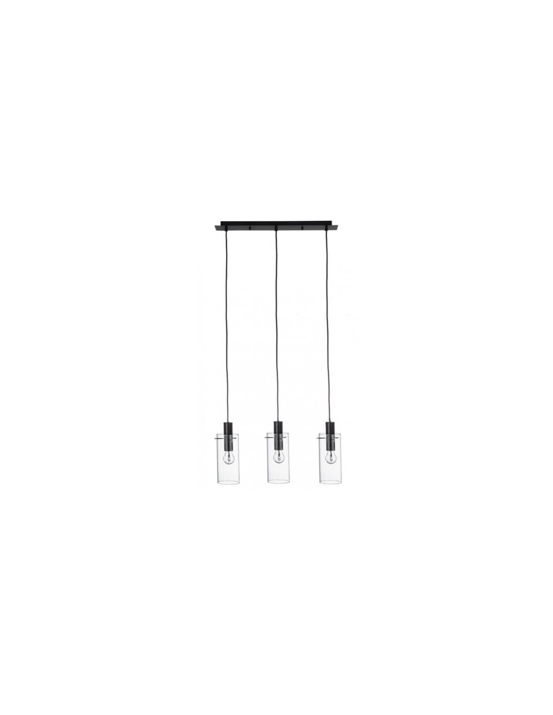 LAMPADARIO 0827368 3LUCI AGLOW RETT TRASP/NERO