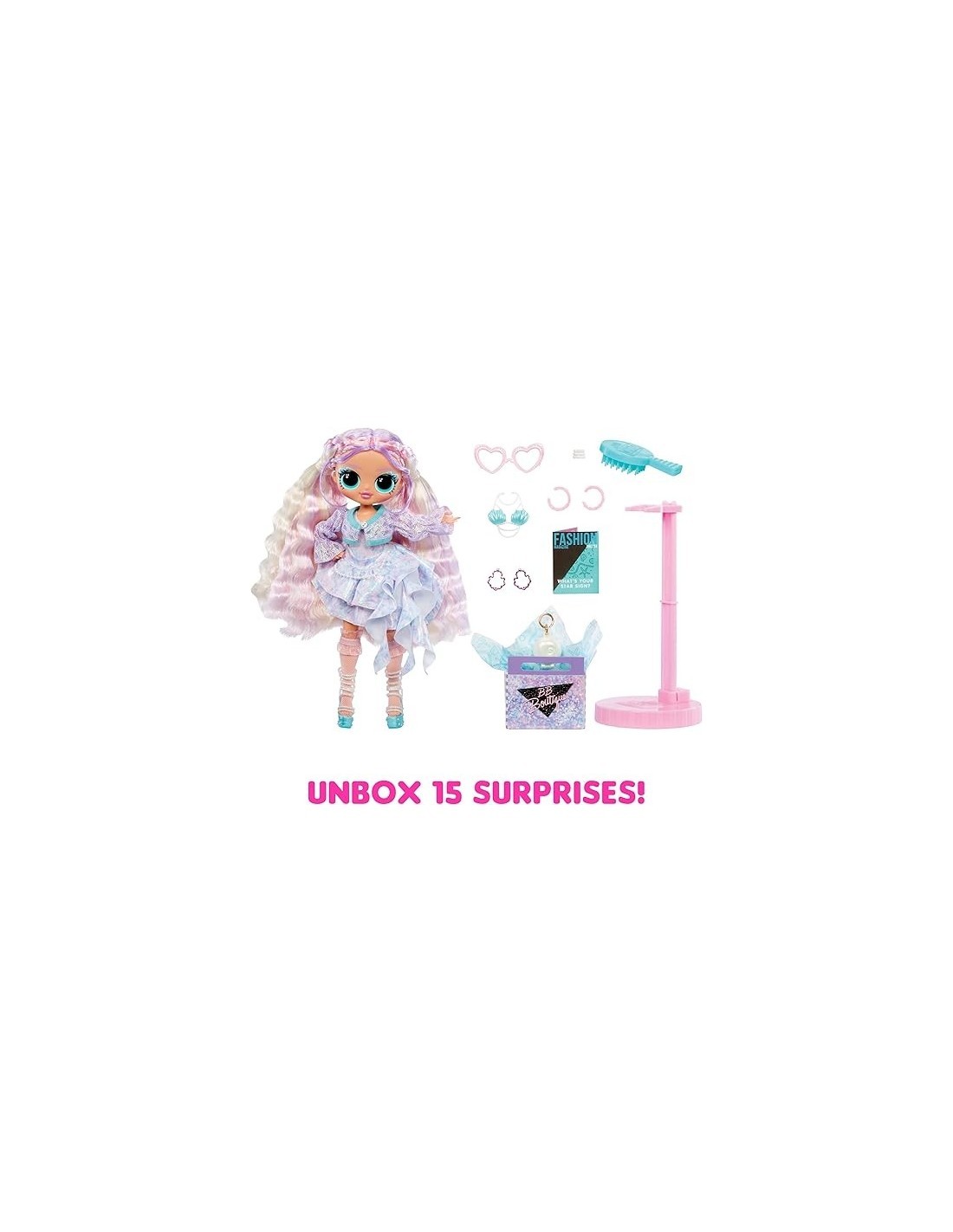 L.O.L. Surprise! OMG Fashion Doll Pearla con 15 Sorprese, Abiti e Accessori a Tema Sirena | Età 4+