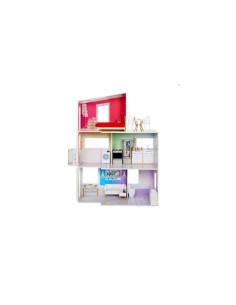 Rainbow High Townhouse, Casa delle Bambole in Legno, 3 Piani, 5 Stanze, Patio, Ascensore, Arredata, Accessori, Età 4+