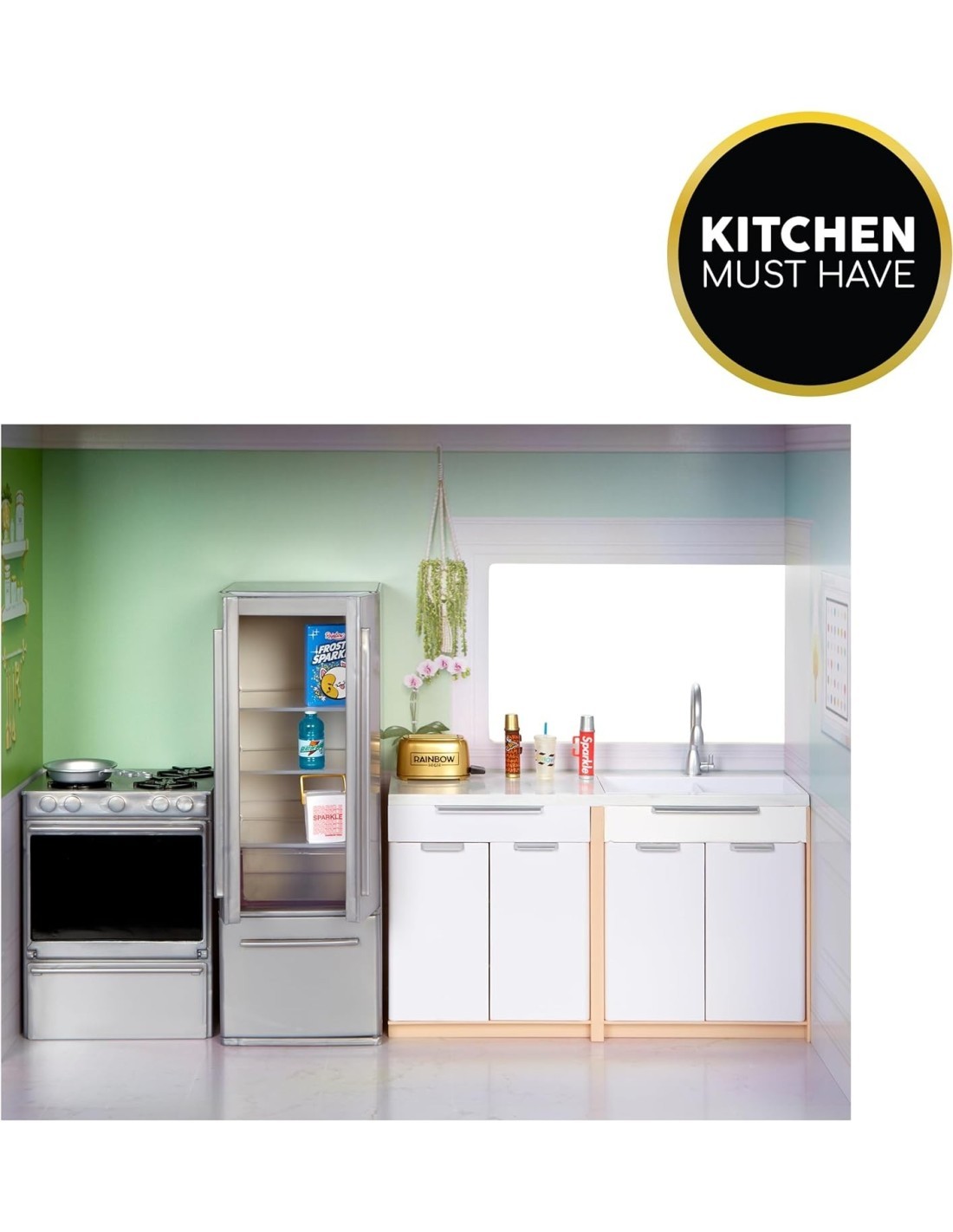 Rainbow High Townhouse, Casa delle Bambole in Legno, 3 Piani, 5 Stanze, Patio, Ascensore, Arredata, Accessori, Età 4+