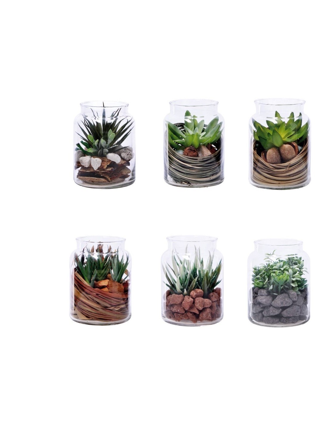 PIANTA ARTIFICIALE 100552 VASO VETRO ASSORTITO 13X16CM