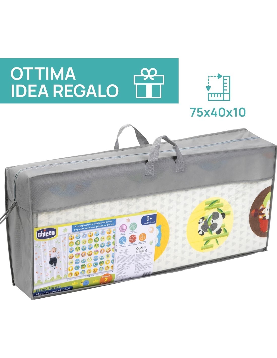Chicco Maxi Tappeto da Gioco 2in1 - Morbido e Pieghevole 200x180 cm