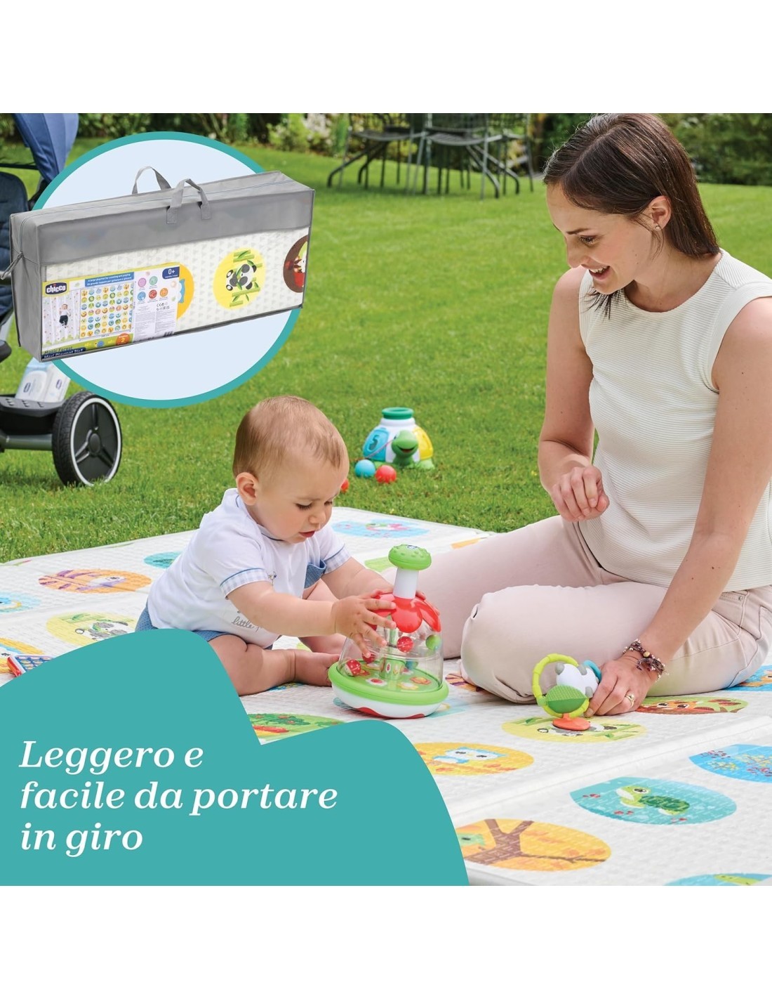 Chicco Maxi Tappeto da Gioco 2in1 - Morbido e Pieghevole 200x180 cm