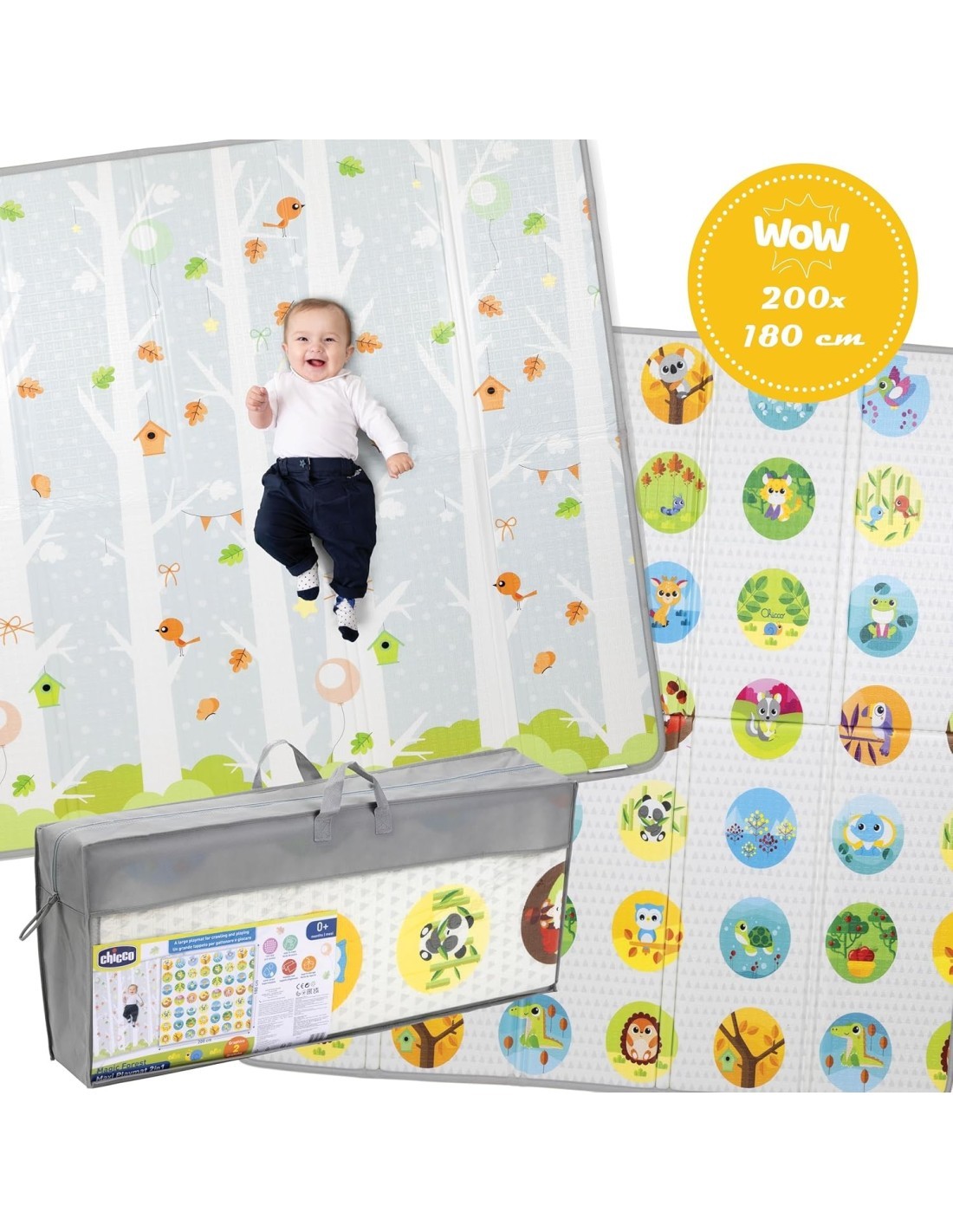 Chicco Maxi Tappeto da Gioco 2in1 - Morbido e Pieghevole 200x180 cm