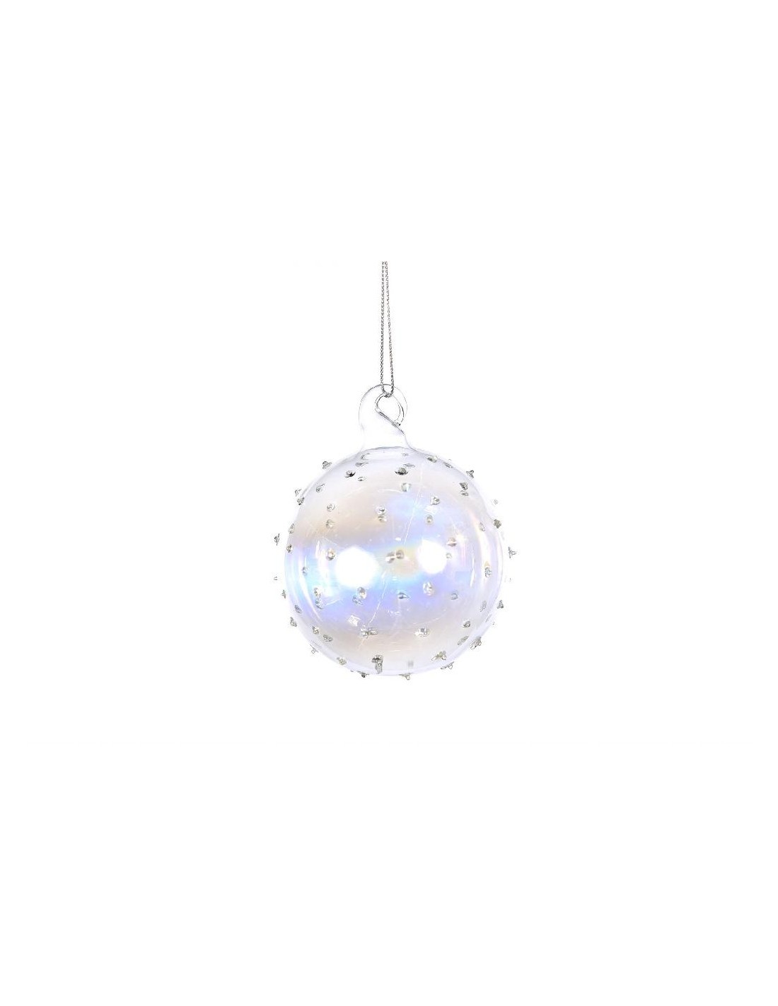 Sfera Natalizia in Vetro Trasparente D8cm - La Magia di Natale a casa tua