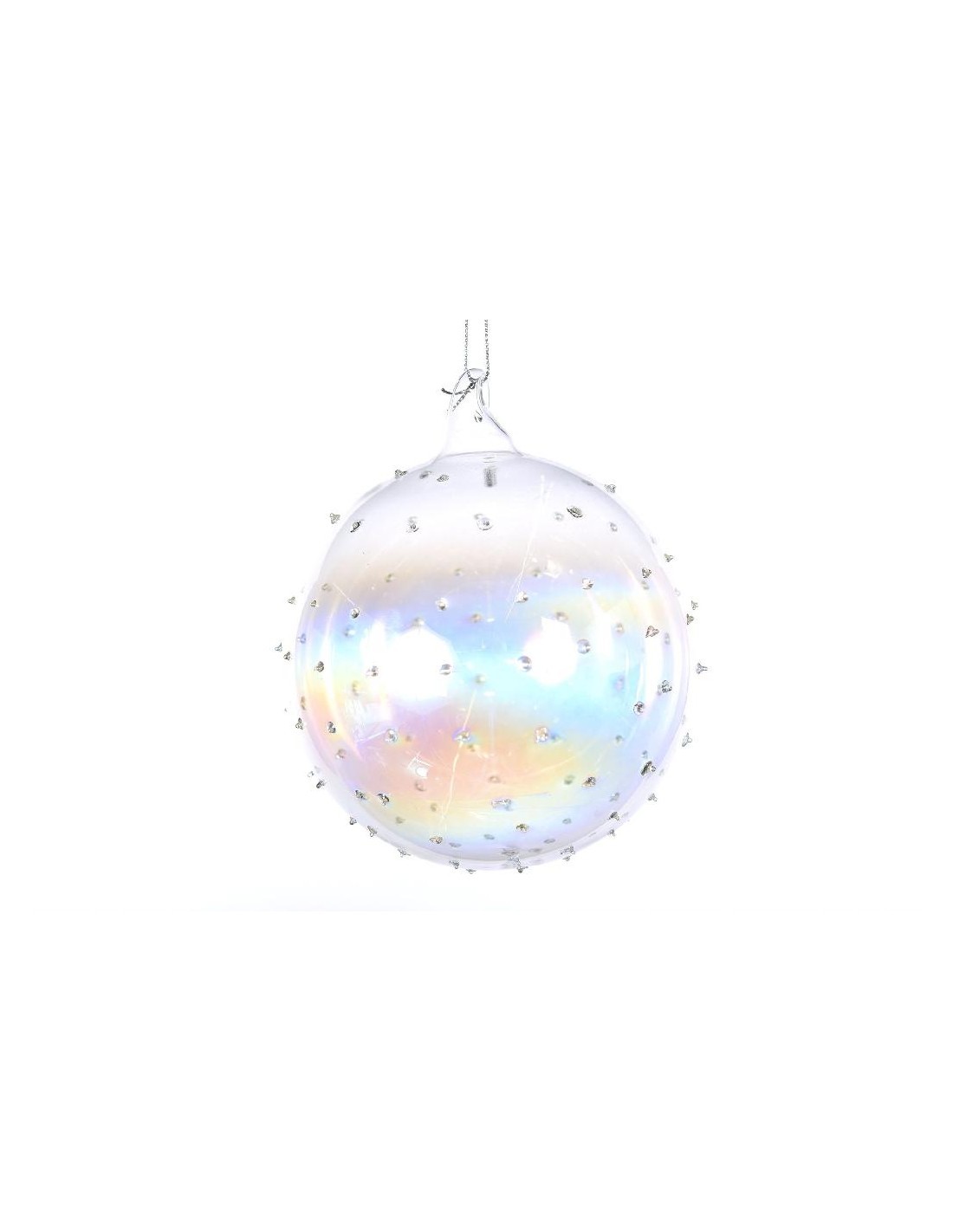 Sfera Natalizia in Vetro Trasparente D12cm - La Magia di Natale a casa tua